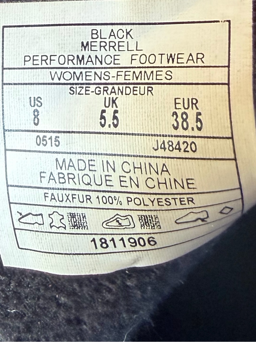 Merrell Women's Black Fur-Trim Leather Winter Boots - Picture 8 of 8